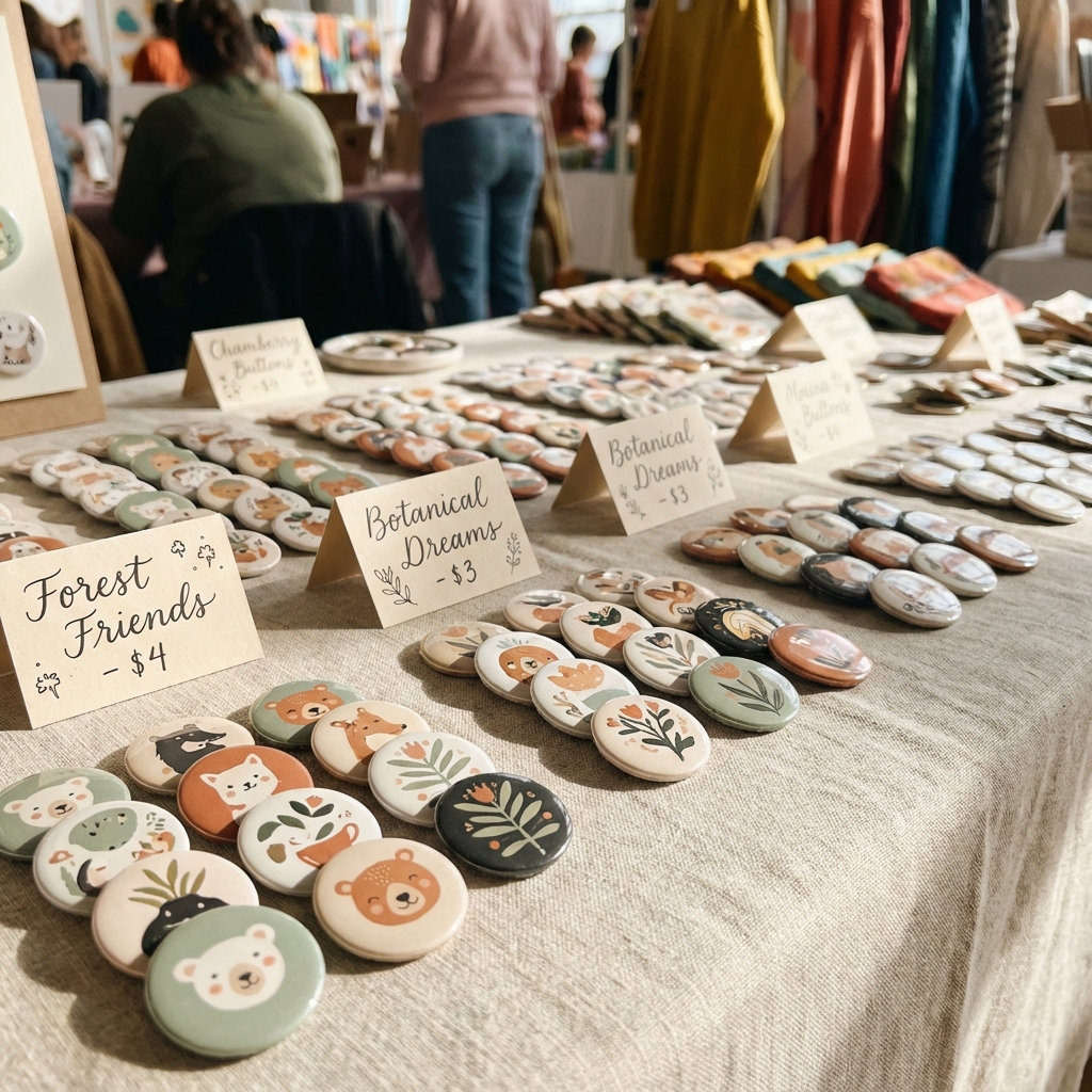 Business designs at craft fair booth
